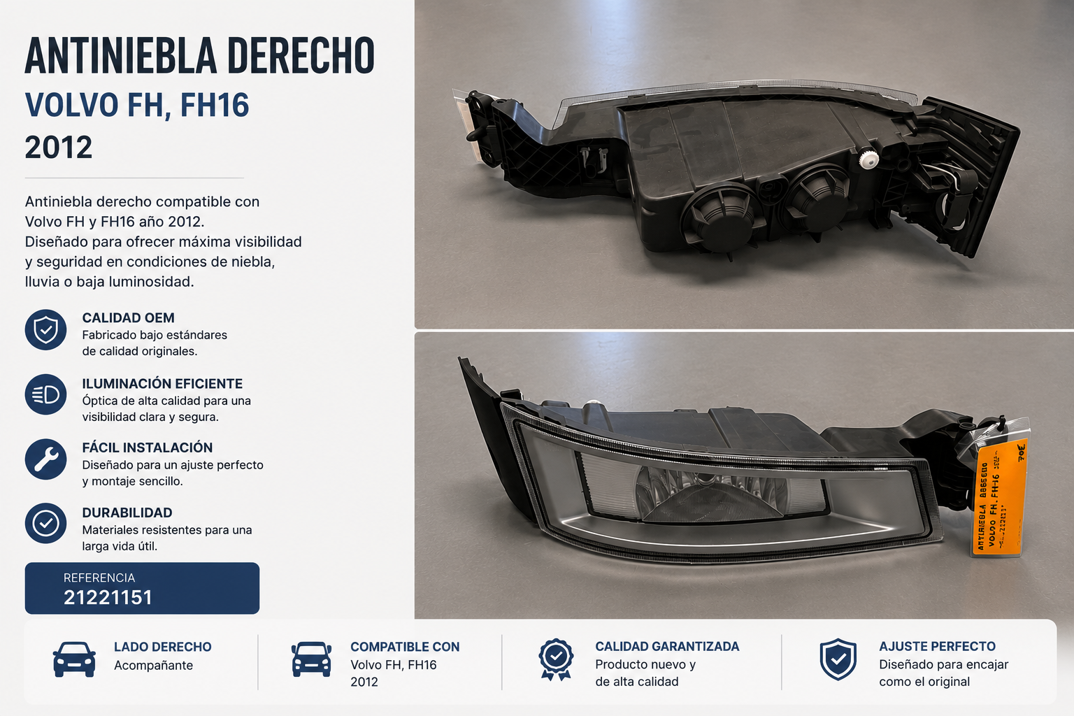 Antiniebla Derecho Volvo FH / FH16 (2012) – Ref. 21221151