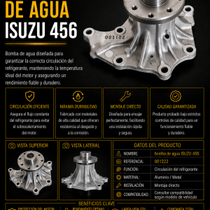 Bomba de agua ISUZU 456 – Ref. 001222