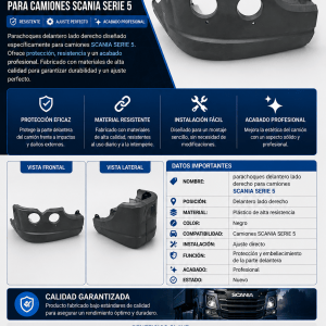 Parachoques delantero lado derecho para camiones SCANIA SERIE 5