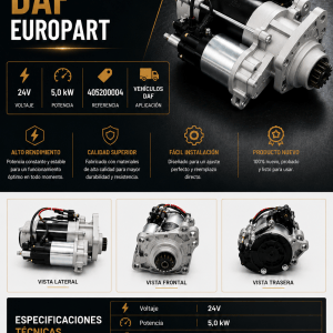 Alternador DAF EUROPART 24V 5,0 kW – Referencia 4052000004