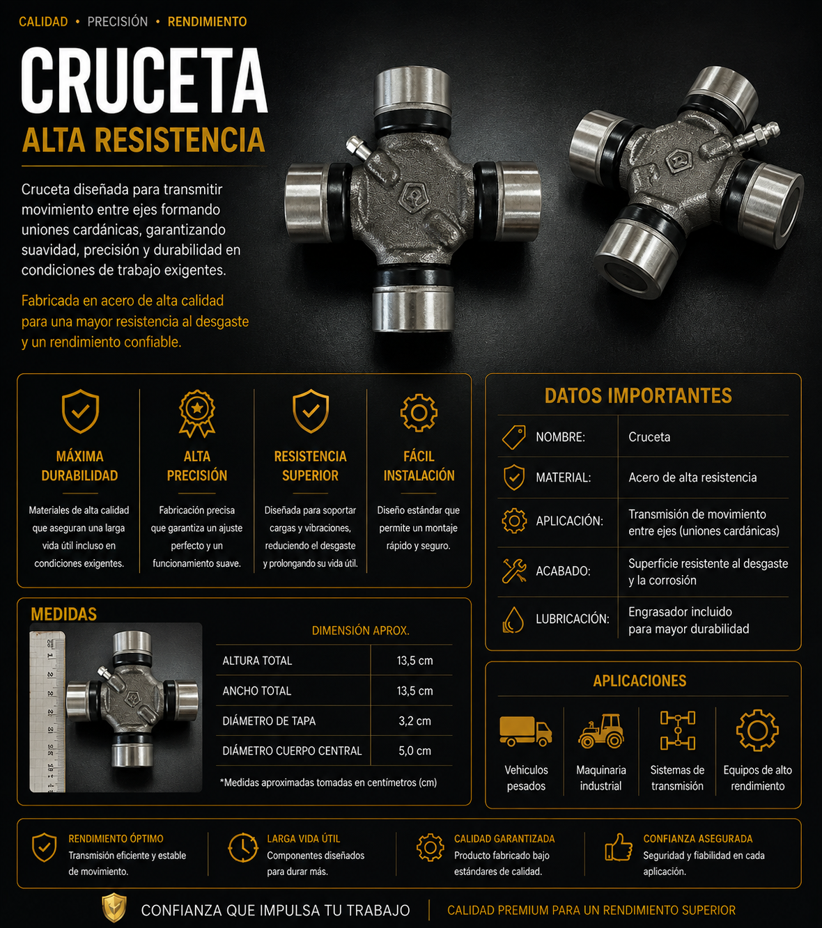 Cruceta de Transmisión de Alta Resistencia - referencia: ACC130