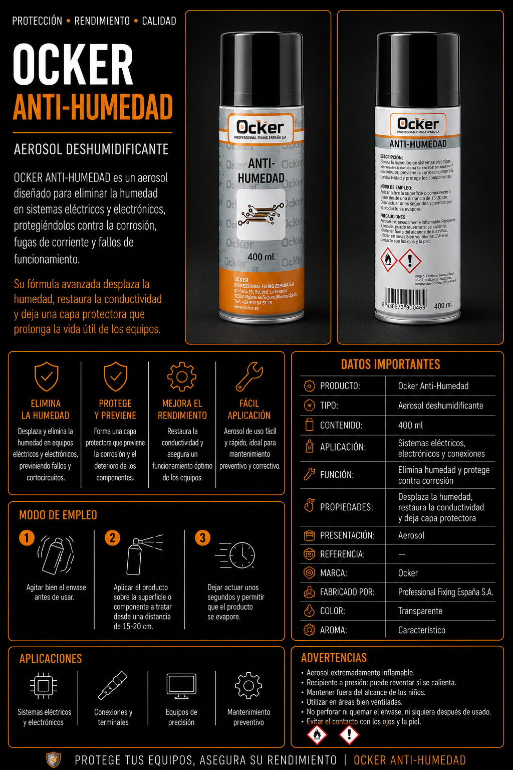 Ocker Anti-Humedad 400 ml – Aerosol Deshumidificante
