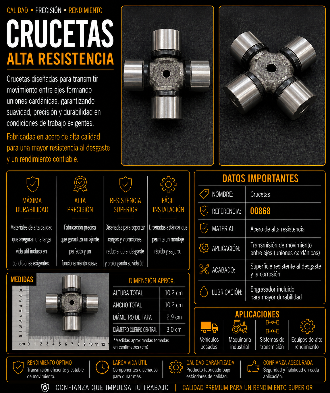 Cruceta para transmisión – Referencia 00868