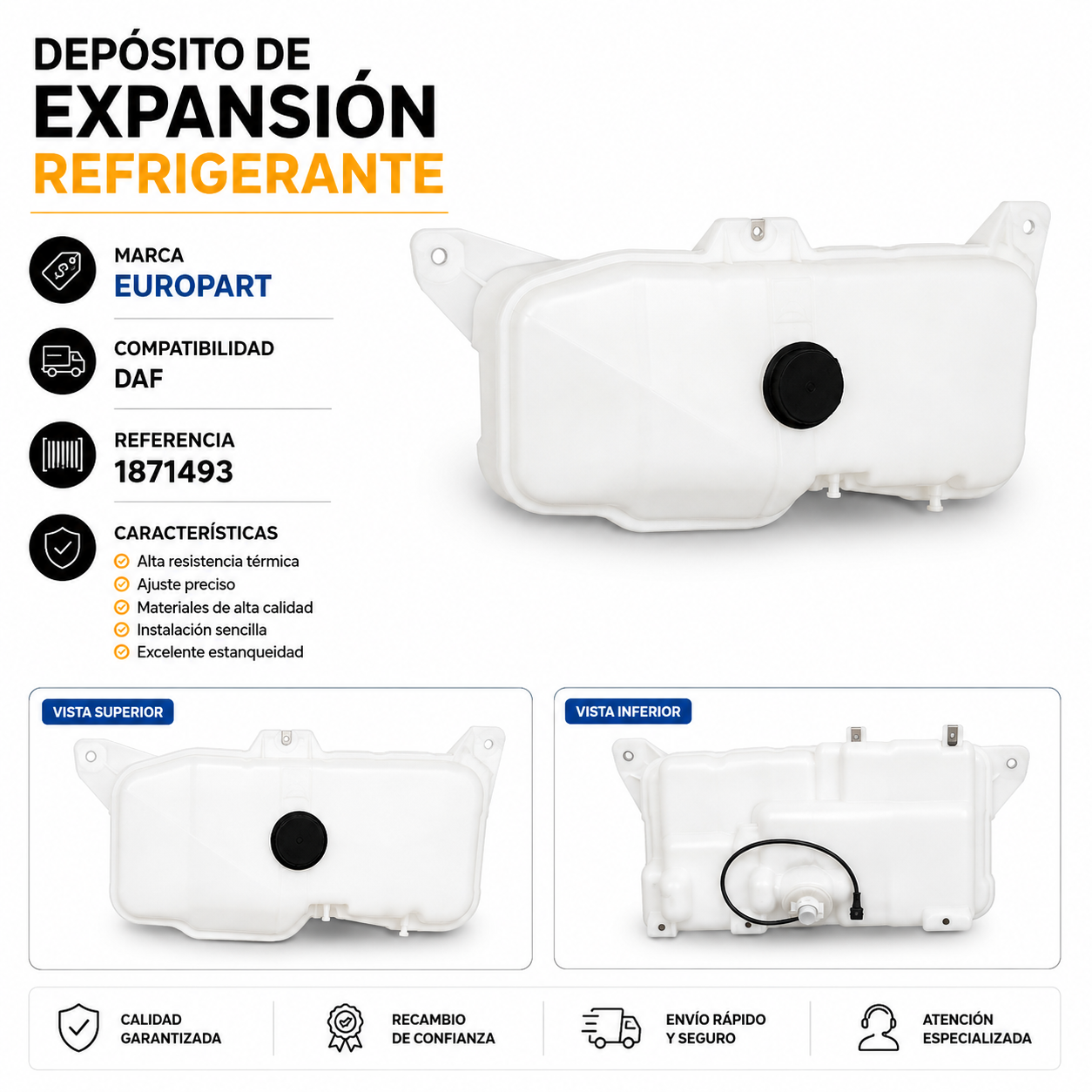 Depósito de Expansión Refrigerante Europart para DAF – Ref. 1871493