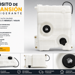 Depósito de expansión de refrigerante compatible con Renault y Volvo Ref. 8M1376753771