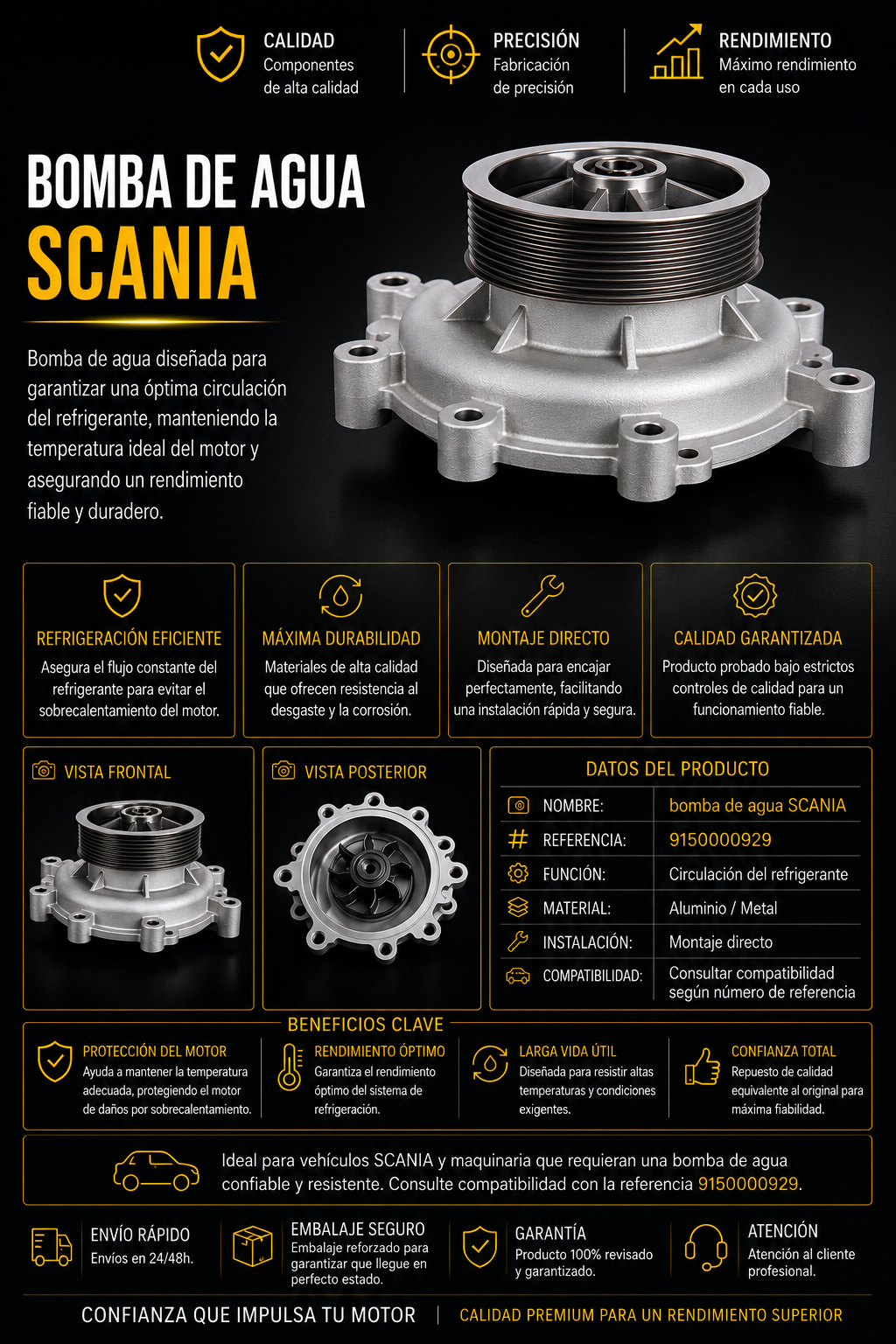 Bomba de Agua SCANIA | Ref. 9150000929