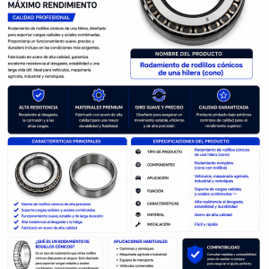 Rodamiento de rodillos cónicos de una hilera (cono)