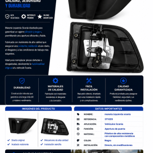 Maneta izquierda Scania - Referencia: 371025