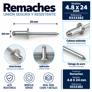 Remaches 4,8 x 24 mm – Ref. 0333382