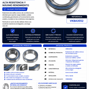 Rodamiento de rodillos cónicos de una hilera (cono) – SKF VKBA3552