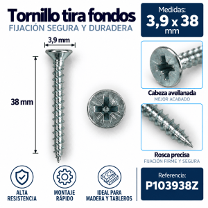Tornillo tira fondos 3,9 x 38 mm – Ref. P103938Z