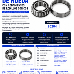 Kit de rodamiento de rueda con rodillos cónicos – Ref. 20204