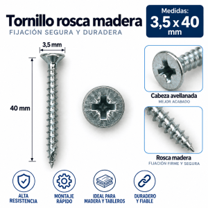 Tornillo rosca madera 3,5 x 40 mm