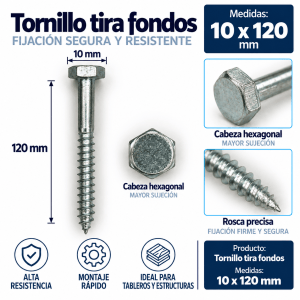 Tornillo tiras fondo 10 x 120 mm – Ref. 83842748