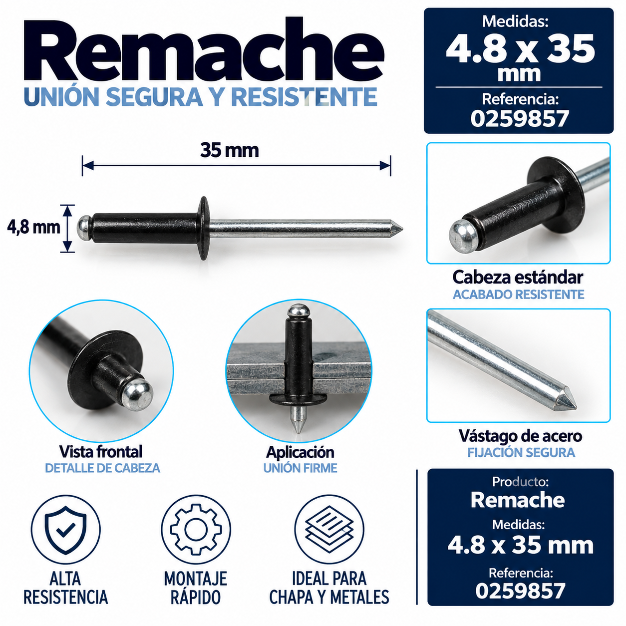 Remache 4,8 x 35 mm – Ref. 0259857